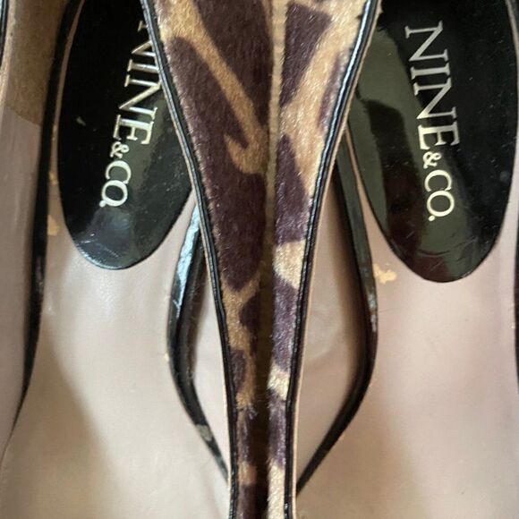 Nine & Co Leather Faux Animal Pattern Pumps SZ 5 - Picture 4 of 12
